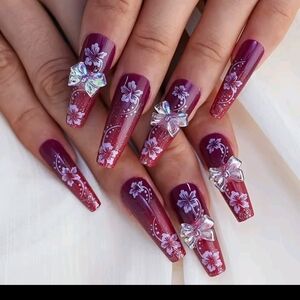 Elegant Purple and Pink Nail Art